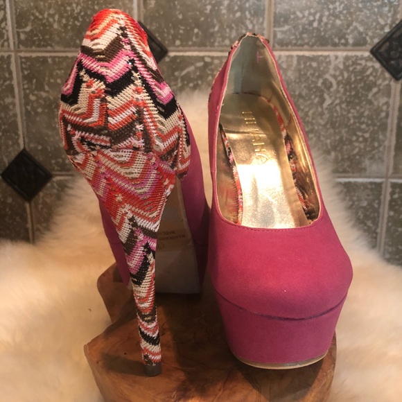 LILIANA 🌸 STUNNING Magenta Pink Platform Heels - Picture 3 of 8